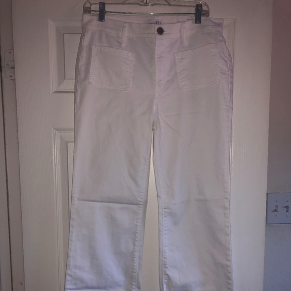 Ann Taylor Loft White Denim Trouser Jeans - Picture 1 of 3